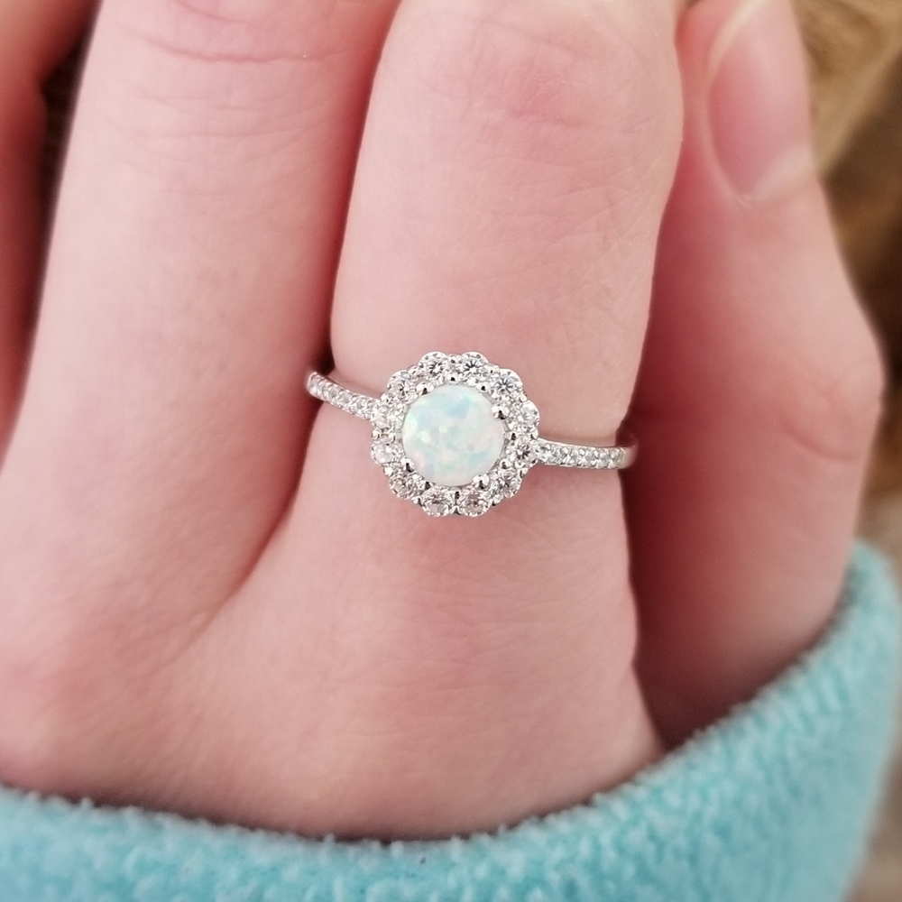 Opal Flower Sterling Ring - Picture 6 of 6